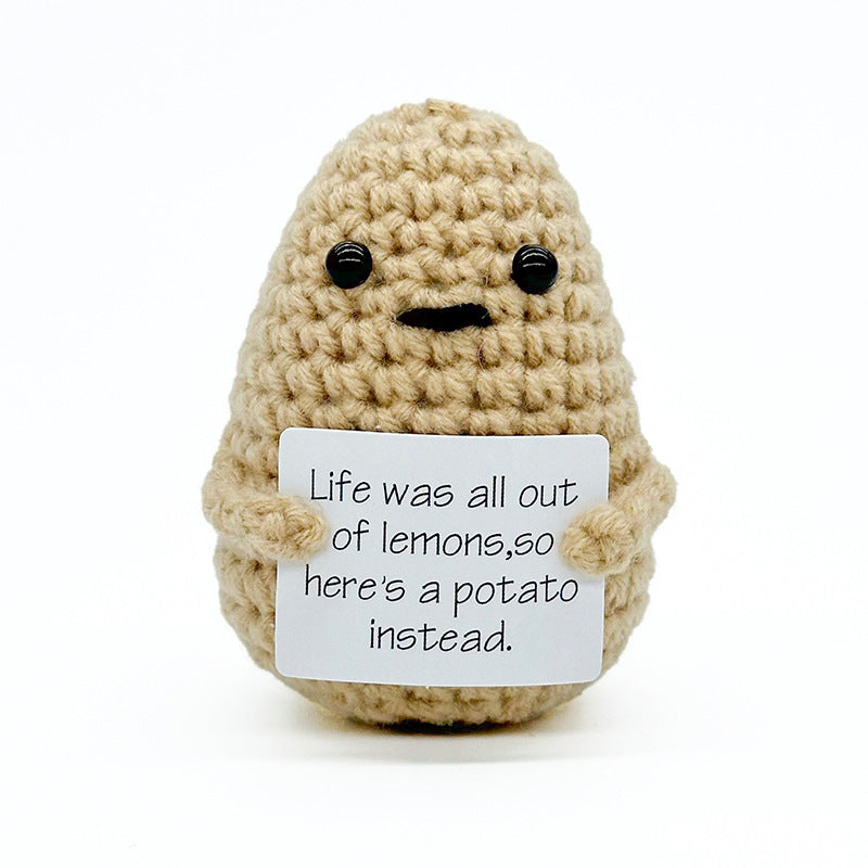 Handmade Knitted Doll Penguin Potato Turtle Dinosaur Donut Cartoon