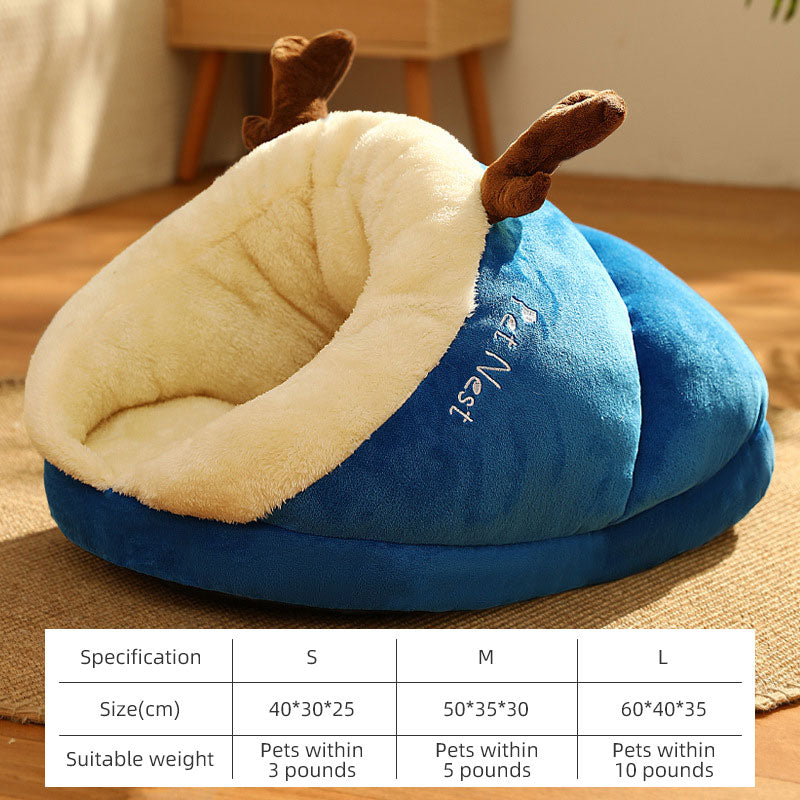 New Pet Kennel Popular Winter Cat Dog Slipper Kennel Cat Kennel Dog Kennel Warm Plush Thickened Small Kennel