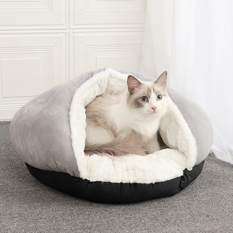 PSM winter warm plush dog kennel closed yurt slippers cat sleeping bag cat kennel pet pad