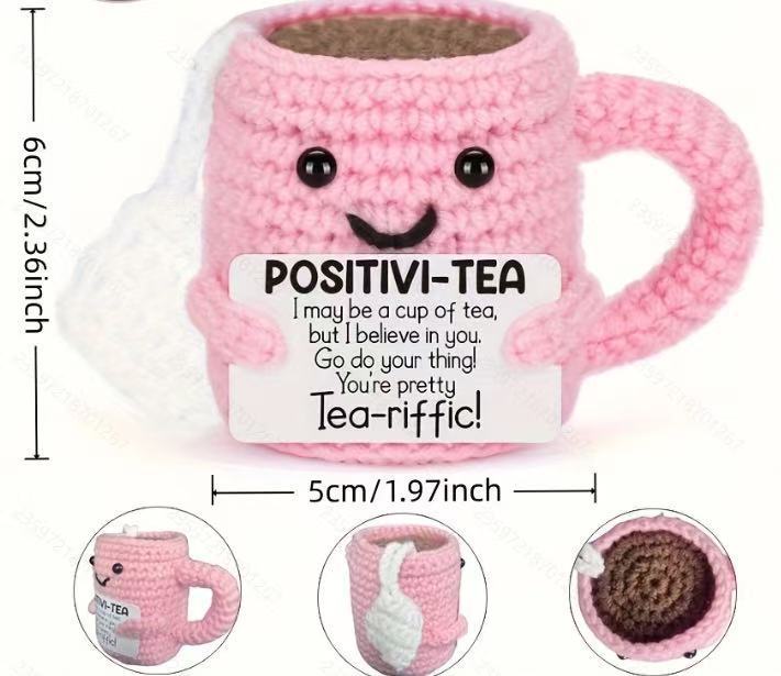 Cute Positive Emotional Penguin Doll Beer Cup Handmade Knitted Turtle