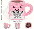 Cute Positive Emotional Penguin Doll Beer Cup Handmade Knitted Turtle