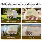 Heavy Duty Beach Tent with Reinforced Poles – Windproof Sun Shelter & UV Protection Canopy for Outdoor Family Use