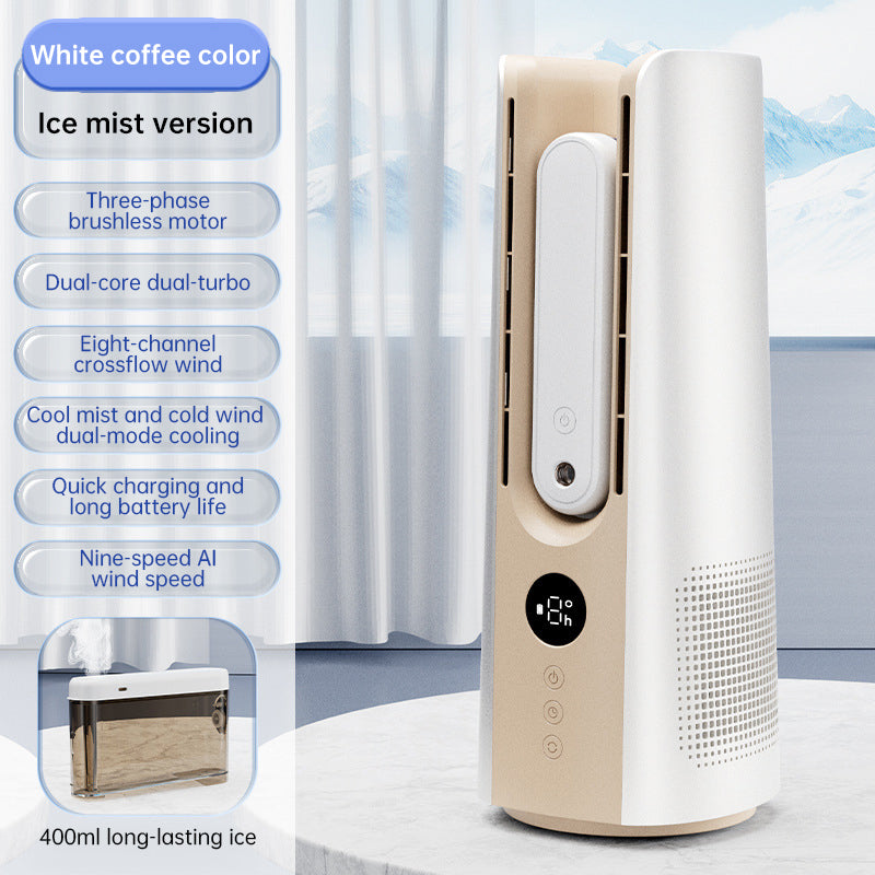 Portable Tower Fan – 6 Speeds, Mist Bladeless, for Bedroom/Living Room/Office