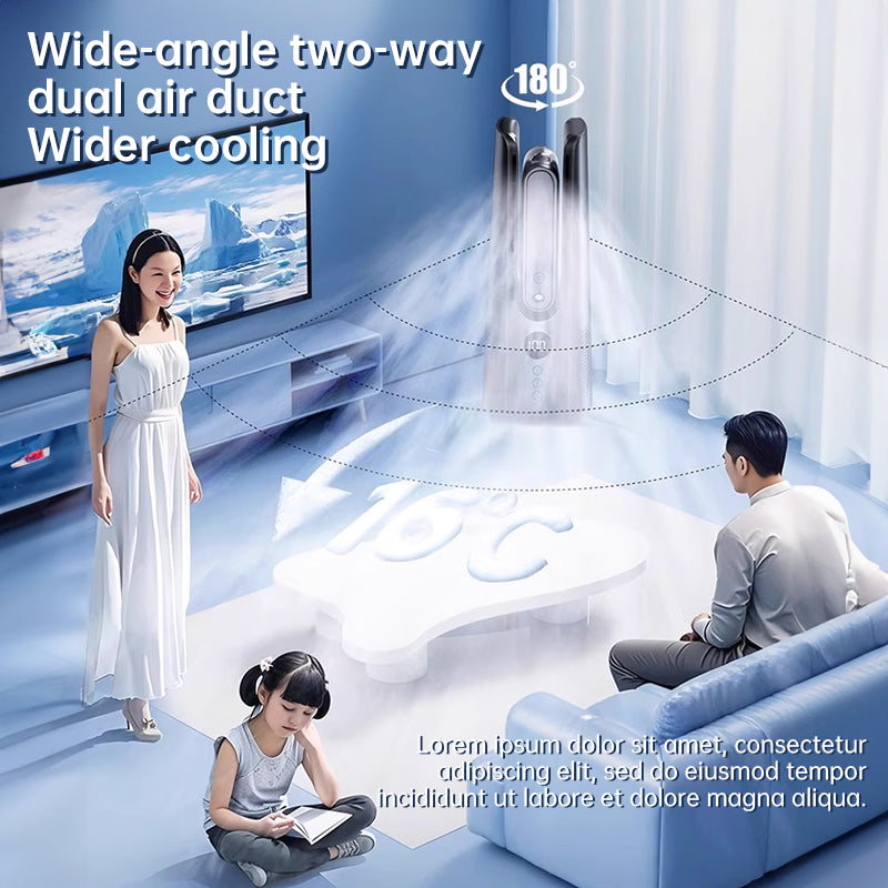 Portable Tower Fan – 6 Speeds, Mist Bladeless, for Bedroom/Living Room/Office