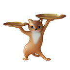 Animal ornaments enchanting cat tray storage living room foyer desktop home decoration ornaments resin