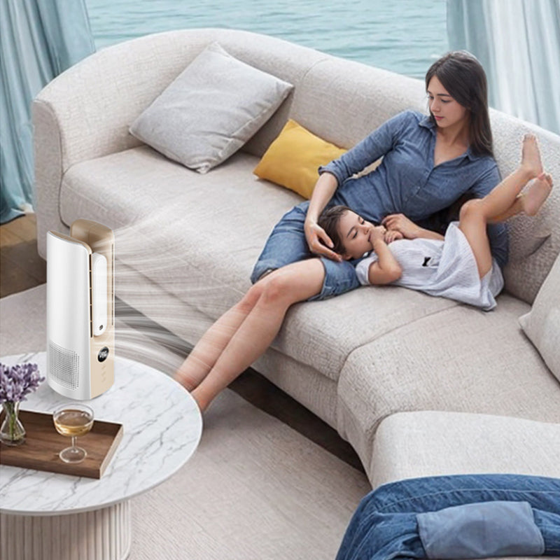 Portable Tower Fan – 6 Speeds, Mist Bladeless, for Bedroom/Living Room/Office