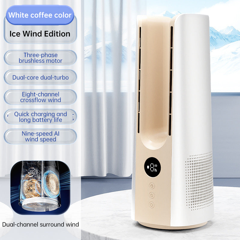 Portable Tower Fan – 6 Speeds, Mist Bladeless, for Bedroom/Living Room/Office