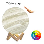 3D Print Moon lamp USB Rechargeable Dimmable LED Full Moon lamp 3D Switch Warm / Cool White Jupiter light for Kids Bedroom