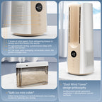 Portable Tower Fan – 6 Speeds, Mist Bladeless, for Bedroom/Living Room/Office