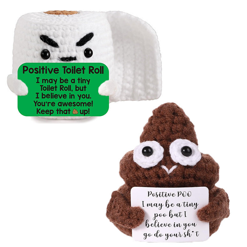 Cute Positive Emotional Penguin Doll Beer Cup Handmade Knitted Turtle