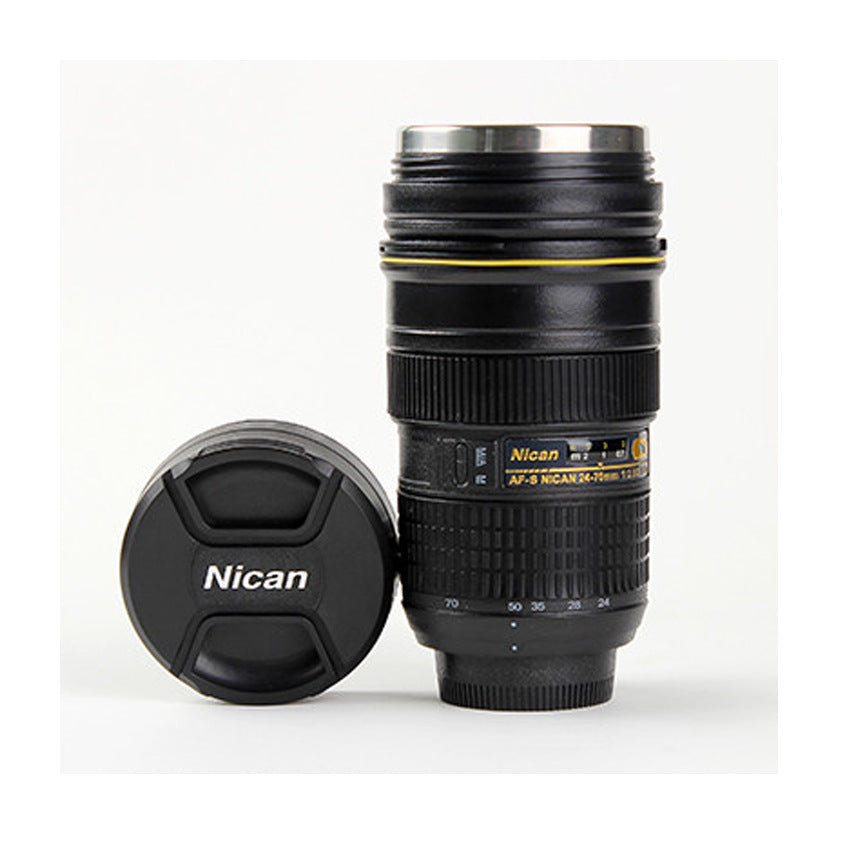 DSLR lens cup stainless steel water cup office coffee cup