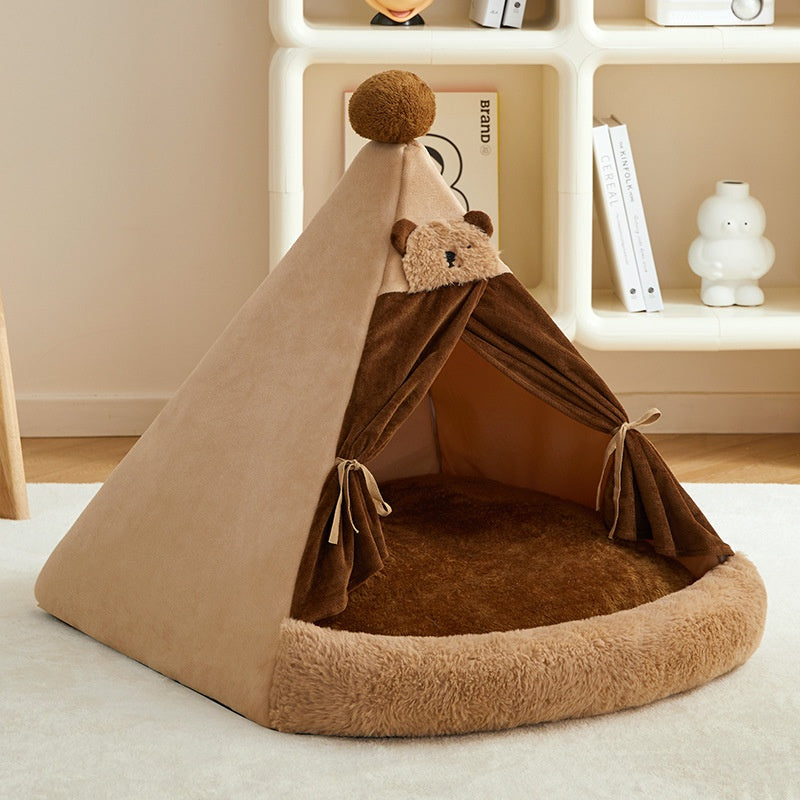 All-Season Pet Tent for Small to Medium Dogs Closed Type Provides Warmth and Security for Bichon Frise in Winter