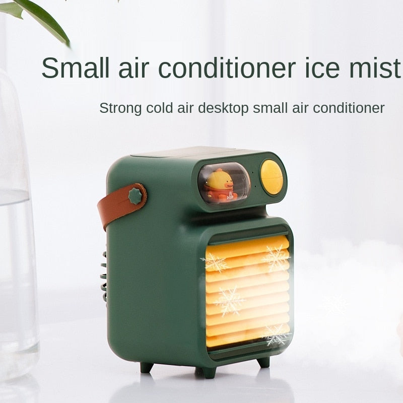 USB Water Cooling Fan Desktop Air Cooler Mini Portable Rechargeable Household Spray Fan