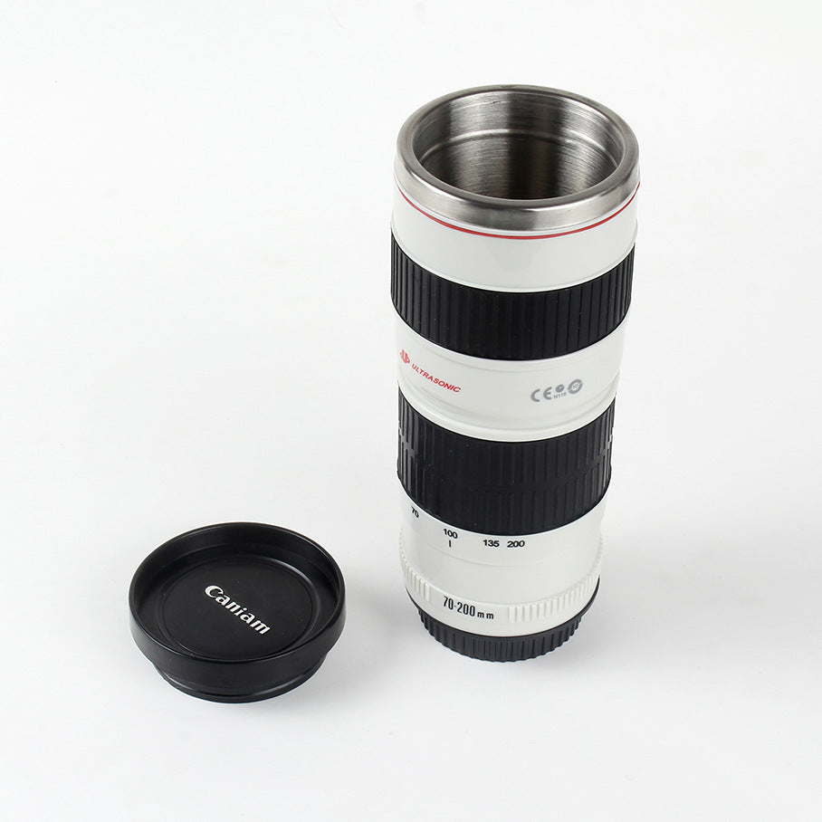 DSLR lens cup stainless steel water cup office coffee cup