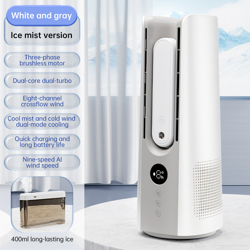 Portable Tower Fan – 6 Speeds, Mist Bladeless, for Bedroom/Living Room/Office