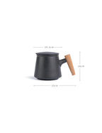 Wooden Handle Ceramic Tea Cup With Lid Filter Tea Cup Tea Water Separation Cup Flower Tea Cup Office Cup