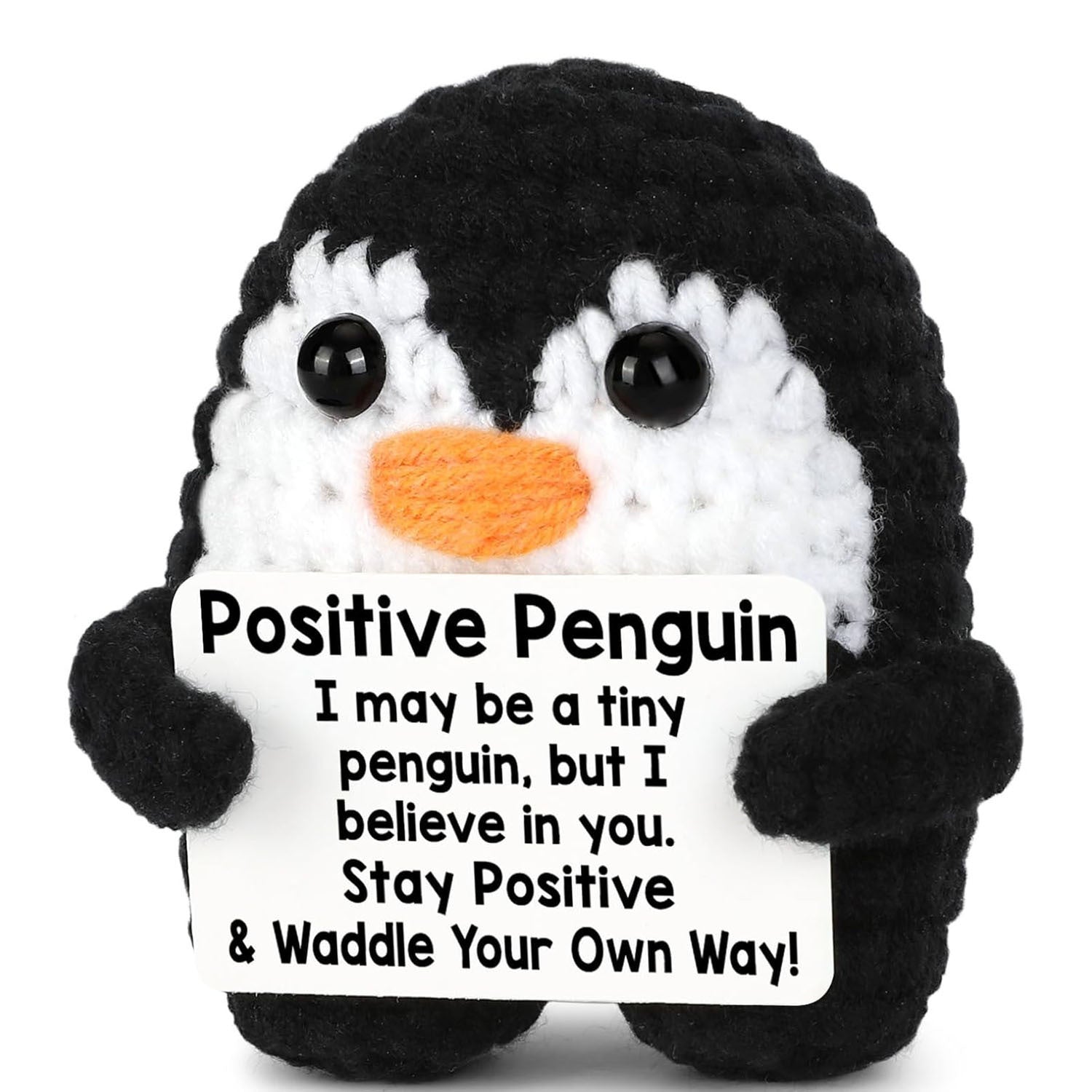 Cute Positive Emotional Penguin Doll Beer Cup Handmade Knitted Turtle