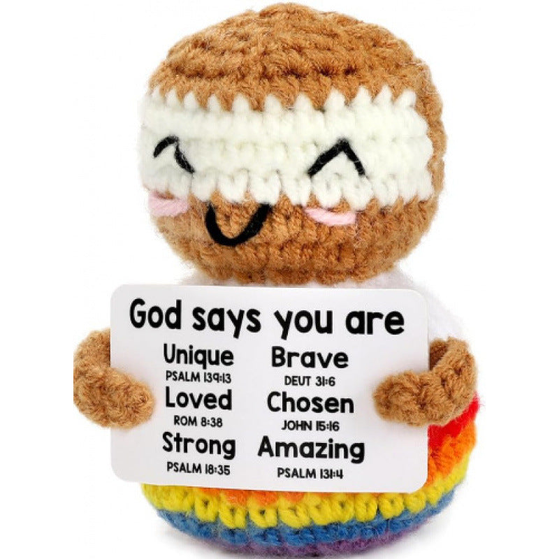 Cute Positive Emotional Penguin Doll Beer Cup Handmade Knitted Turtle
