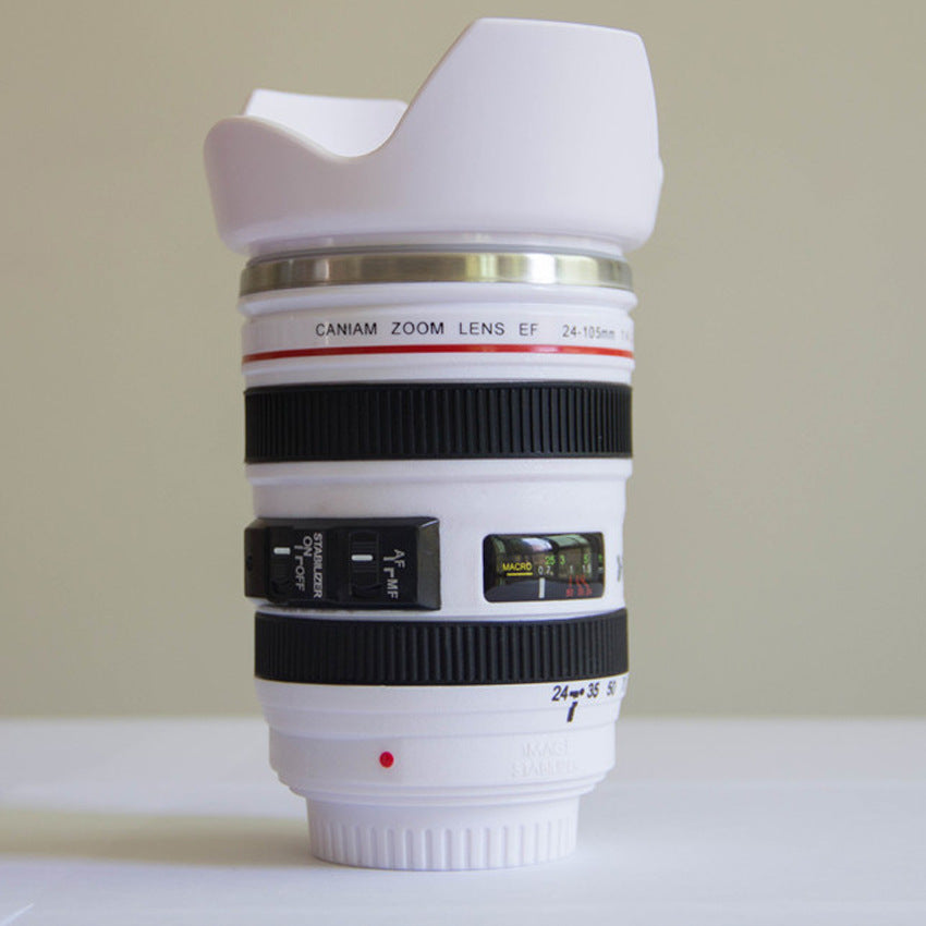 DSLR lens cup stainless steel water cup office coffee cup