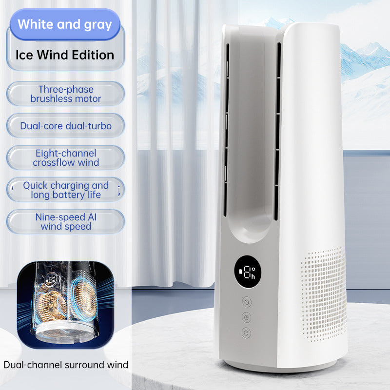 Portable Tower Fan – 6 Speeds, Mist Bladeless, for Bedroom/Living Room/Office