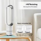 New 16" Bladeless Tower Fan with Remote, Quiet Floor Fan for Home