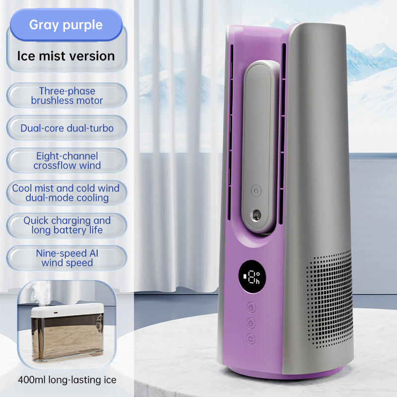 Portable Tower Fan – 6 Speeds, Mist Bladeless, for Bedroom/Living Room/Office