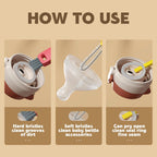 3 in 1 Cup Lid Cleaning Brush Crevice Cleaning Brush for Bottle Gap Tight Spaces Cup