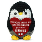 Cute Positive Emotional Penguin Doll Beer Cup Handmade Knitted Turtle