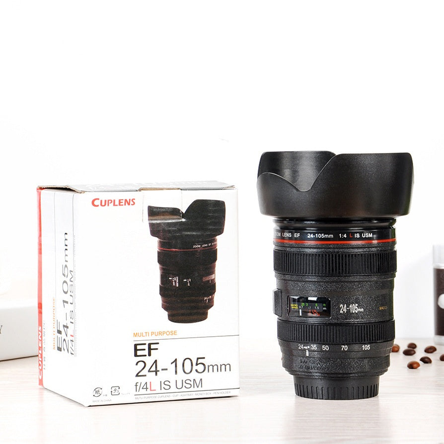 DSLR lens cup stainless steel water cup office coffee cup