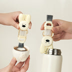 Rabbit cup lid brush four in one insulated water cup brush milk bottle pacifier cup mouth gap cleaning brush