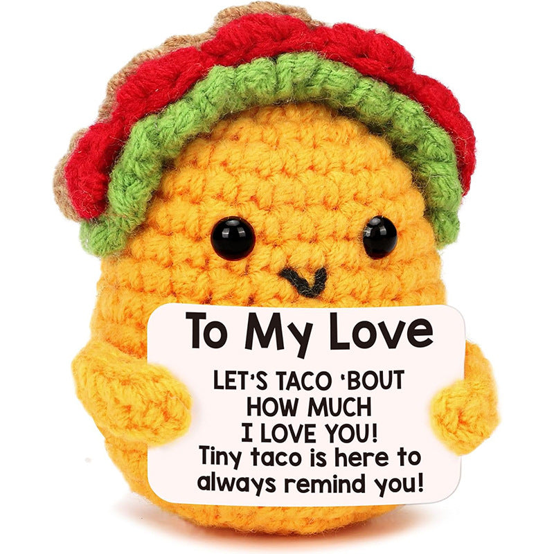 Handmade Knitted Doll Penguin Potato Turtle Dinosaur Donut Cartoon