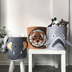 INS Cartoon Storage Basket Baby Dirty Clothes Basket Children's Toy Storage Bucket Felt Storage Bag Washable Clothes Storage