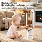 New 16" Bladeless Tower Fan with Remote, Quiet Floor Fan for Home