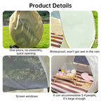 Heavy Duty Beach Tent with Reinforced Poles – Windproof Sun Shelter & UV Protection Canopy for Outdoor Family Use