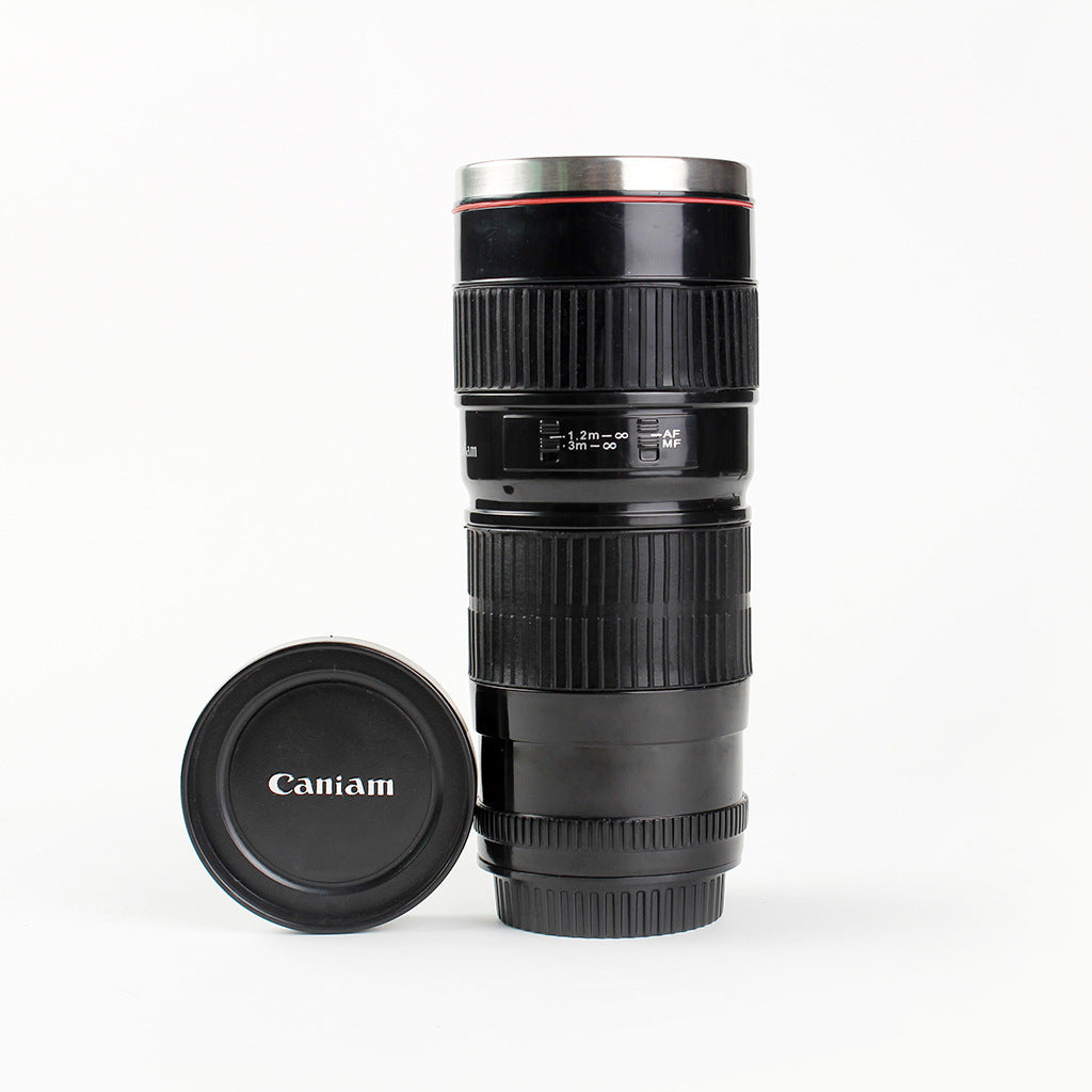 DSLR lens cup stainless steel water cup office coffee cup