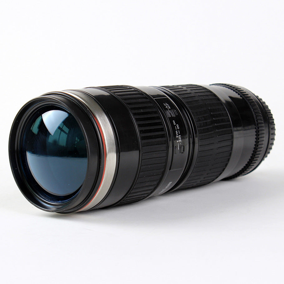 DSLR lens cup stainless steel water cup office coffee cup