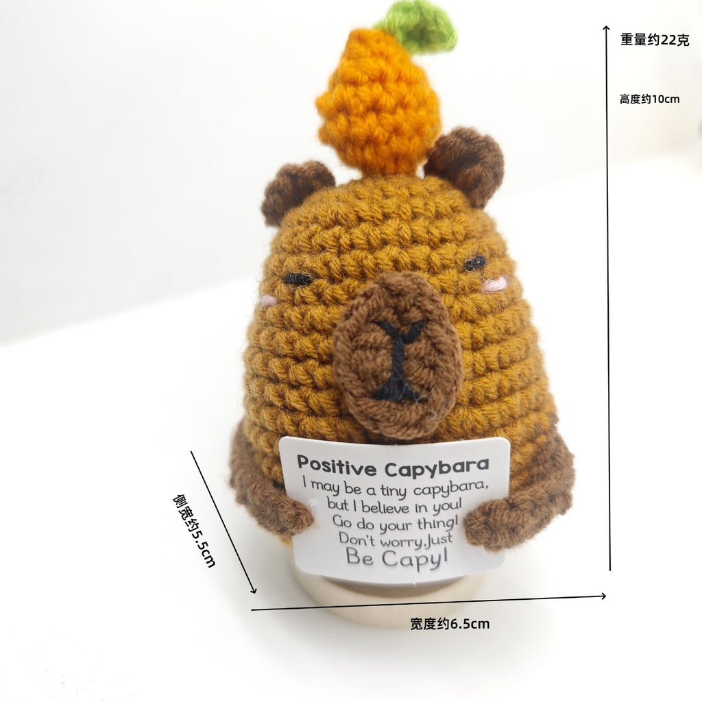 Cute Positive Emotional Penguin Doll Beer Cup Handmade Knitted Turtle