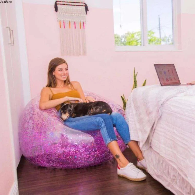 Transparent Shiny Inflatable Sofa