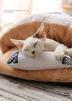 Doonall Stylish Cat Dog Nest Bed Pet Sleeping Bag Warming Foldable Pet Cave for Winter - Tent Self- Cat Hideaways