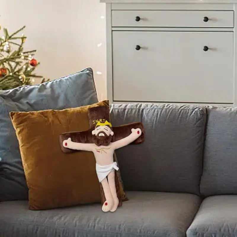 Stuffed Jesus Plush Doll Soft Stuffed Jesus Plush Toy Good Elasticity Throw Pillow Decoration For Couch Living Room Kids Room