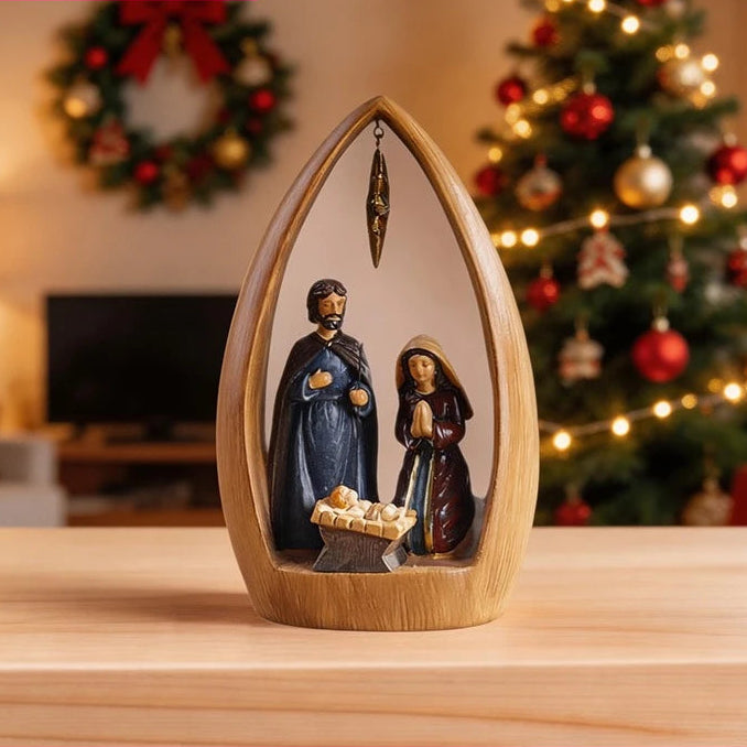 Collectibles Sculpture Nordic Modern Home Crafts Christmas Decoration Holy Family Statue Ornament Jesus Birth Resin Sculpture