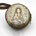 Religious Rosary Storage Pouch Iron Artwork Durable Zippered Bag for Prayer Beads Gifts Church Accessories
