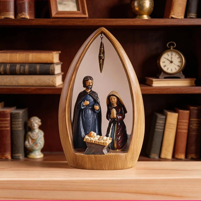 Collectibles Sculpture Nordic Modern Home Crafts Christmas Decoration Holy Family Statue Ornament Jesus Birth Resin Sculpture