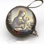 Religious Rosary Storage Pouch Iron Artwork Durable Zippered Bag for Prayer Beads Gifts Church Accessories