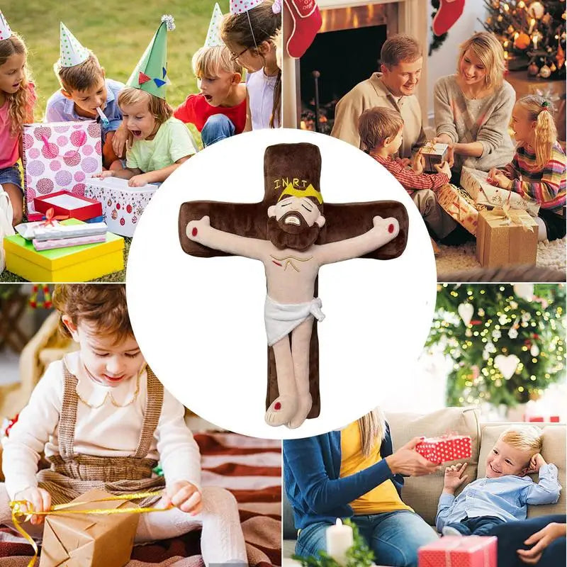 Stuffed Jesus Plush Doll Soft Stuffed Jesus Plush Toy Good Elasticity Throw Pillow Decoration For Couch Living Room Kids Room