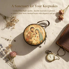 Religious Rosary Storage Pouch Iron Artwork Durable Zippered Bag for Prayer Beads Gifts Church Accessories