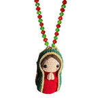 Cute Mary Statue Car Interior Decoration, Handmade Virgin Mary Charm Crochet, Elegant Religious Figurines Hanging Decor
