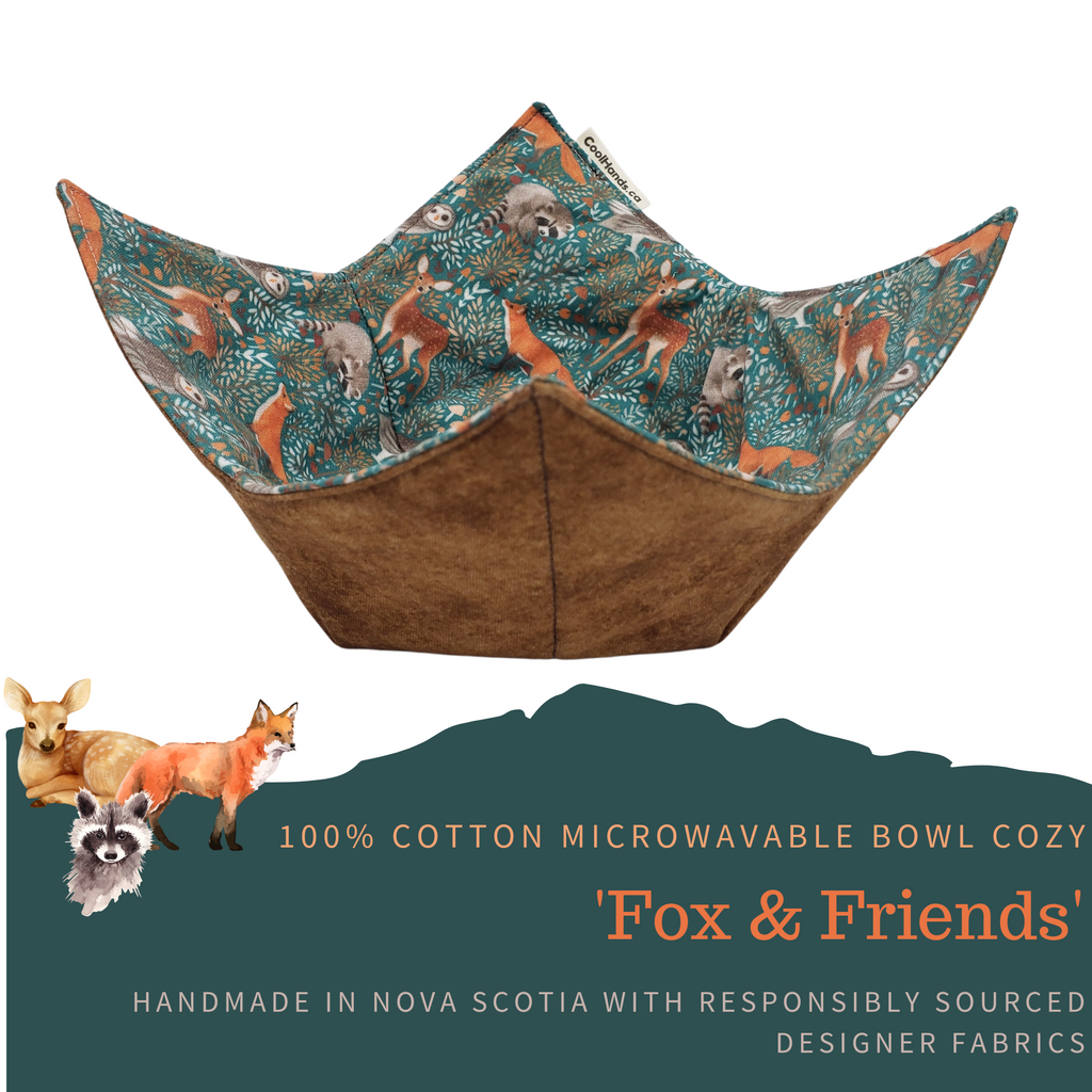 100% Cotton Microwavable Bowl Cozy - Fox & Friends